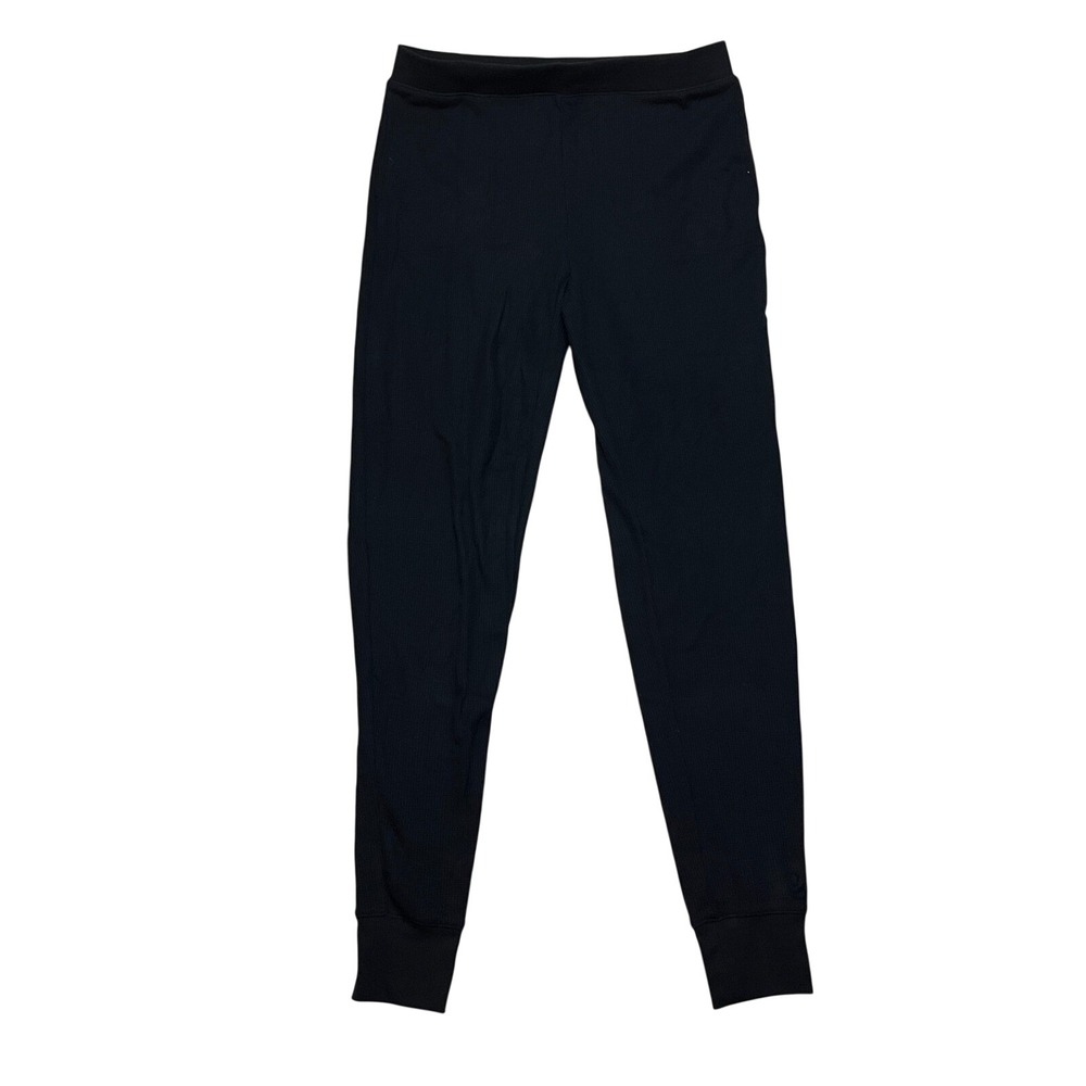 Cuddl Duds Leggings Womens M Black Cozy‎ Stretch Thermal Ribbed Base Layer Pants
